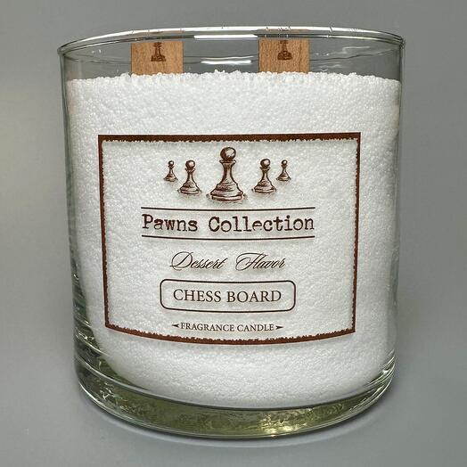 Насыпная свеча Pawns Collection с ароматом CHESS BOARD 600 мл панкейк с малиновым джемом (набор)