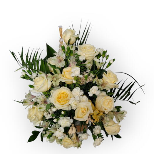 Pastel and perfect. Flowers in  pot