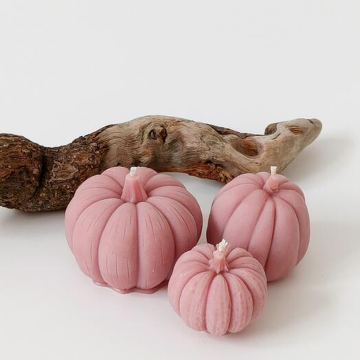 Pumpkin candle set "dusty rose"