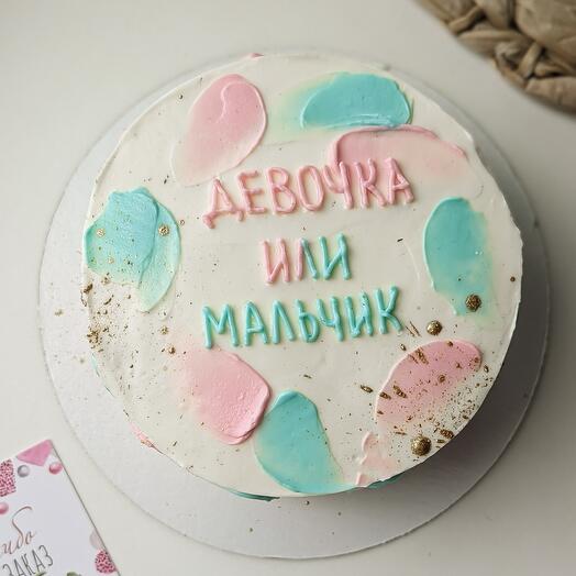 Бенто- торт на гендер пати с мазками