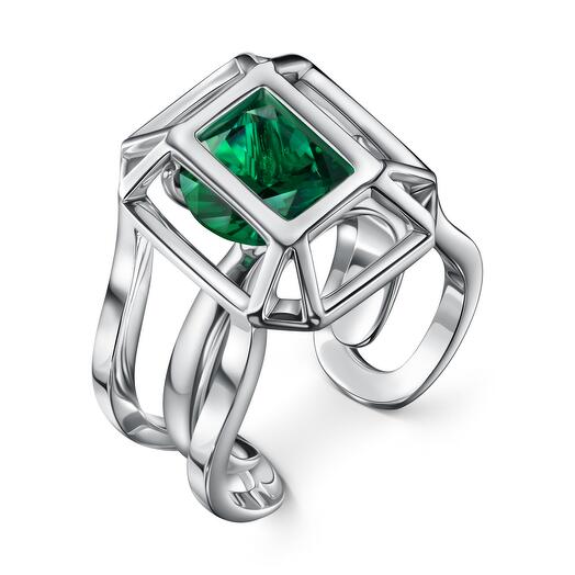 Серебренное кольцо с камнем циркон, бижутерия