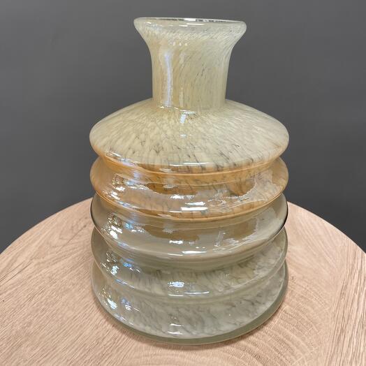 Ваза бежевая стеклянная малая