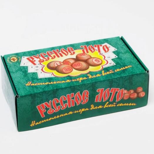 Русское лото деревянное «Для всей семьи», с бочонками