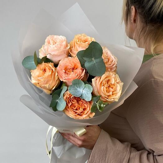 Ramo de rosas de peonía 7pcs