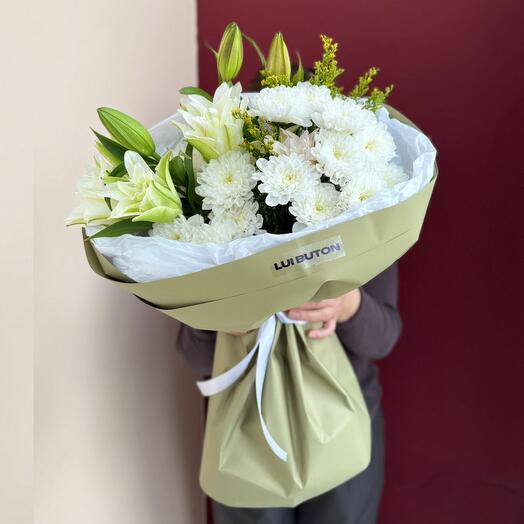 Букет "Бело-зеленые оттенки"