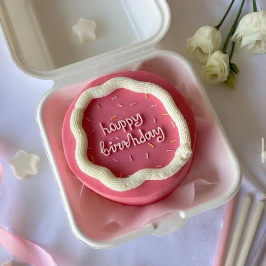 Bento Cake "Happy Birthday" + 1 hand-made candle