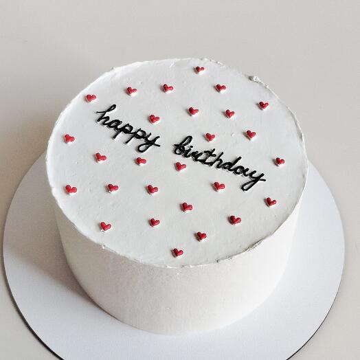 Бенто-торт «Happy birthday с сердечками»