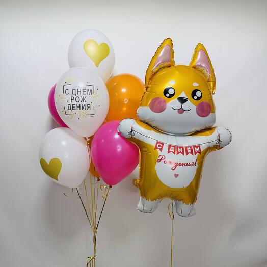 Воздушные шары С днем рождения. Собака