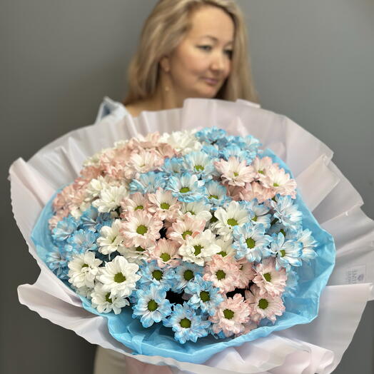 Микс нежных хризантем 🌸 воздушный WOW букет