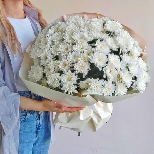 19 кустовых хризантем в упаковке