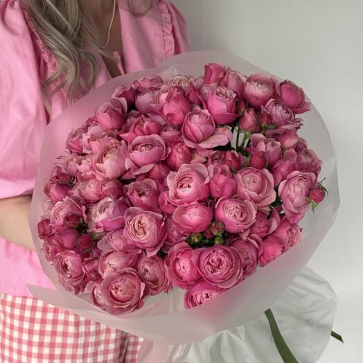 Букет роз Пионовидная кустовая Роза SILVA PINK