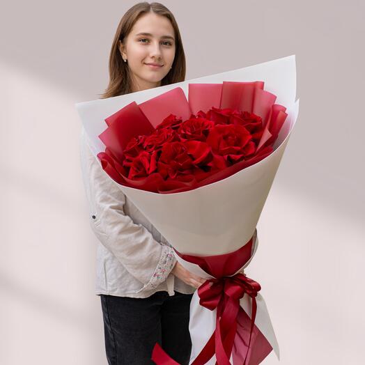 Букет гигант из французской розы. Арт.326