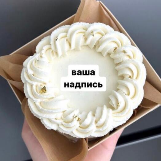 Торт мини бенто с вашей надписью с рюшами