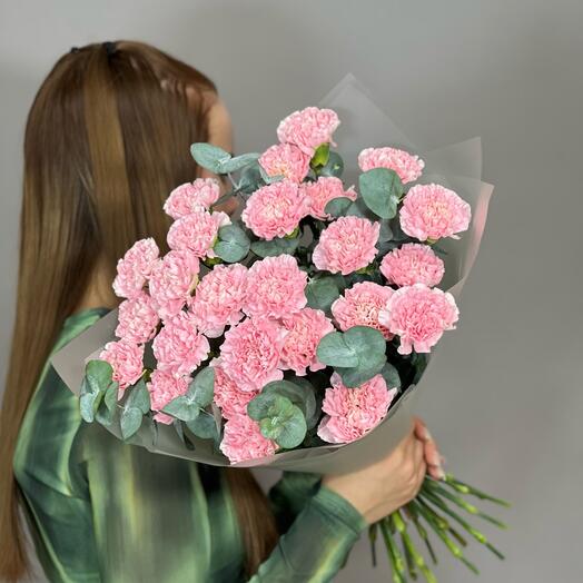 Букет розовых гвоздик, 25 шт
