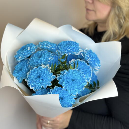 Стойкий букет "Хризантема синяя" 3