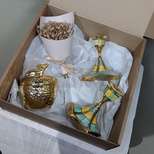 Подарочный набор подсвечники и шкатулка