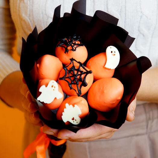 Букет из клубники в шоколаде "Halloween"
