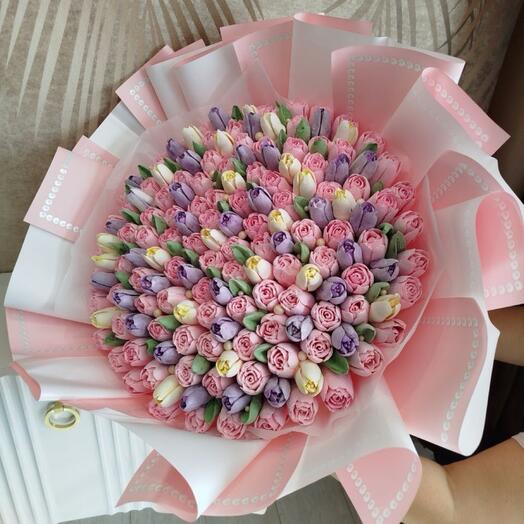 ГИГАНТСКИЙ и самый РОСКОШНЫЙ - ВАУ Букет! Диаметр 50 см! Директору, Руководителю, Вау подарок, Вип, Любимой, Свадьба, Корпоратив