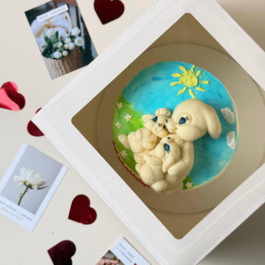 Бенто торт маме (с шоколадным зайчиком)