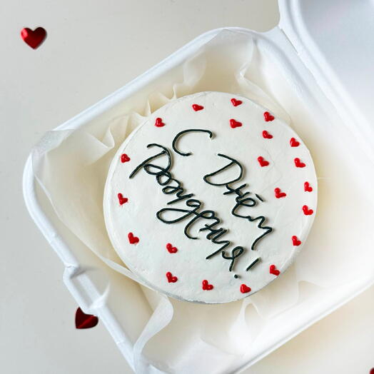 Бенто торт с днем рождения с сердечками