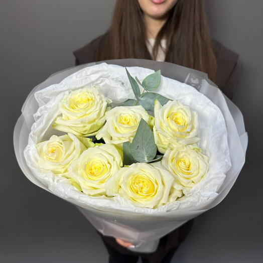 Букет из 7 пион роз Candlelight 020