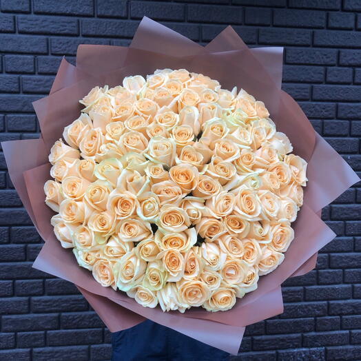 🧡🧡🧡АКЦИЯ!!! 101 персиковая Роза 60см🧡