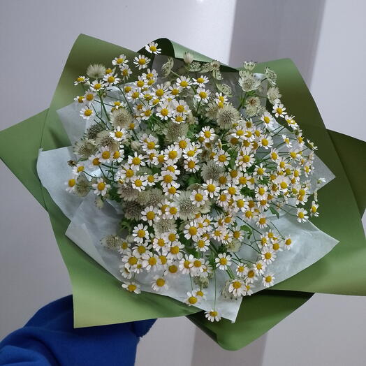 Свежий букет с ромашками