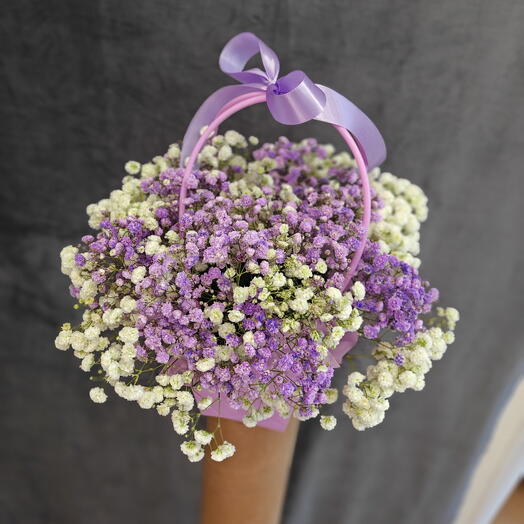 Композиция из сухоцветов гипсофилы в сумочке 👜