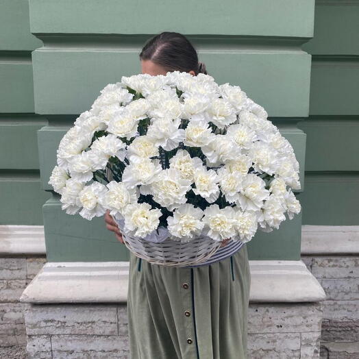 Кoрзинa диантус белый 101 шт