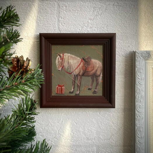 Картина маслом в раме "Лошадка 3. Удача." 🍀