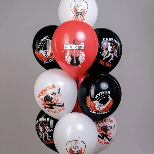 Фонтан из 5 шаров с гелием «Музыка»