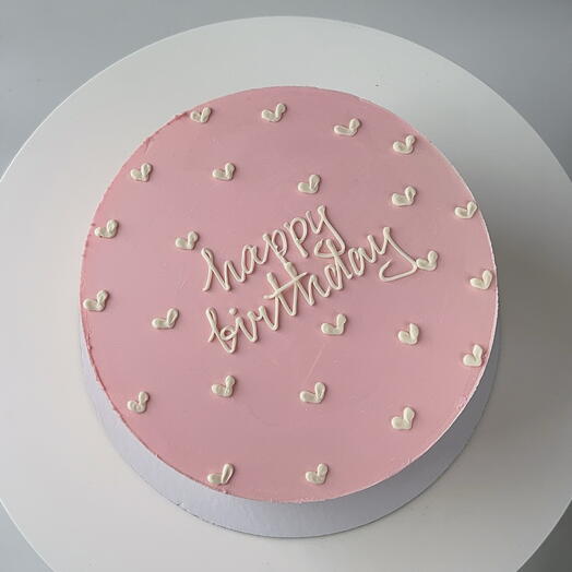 Торт на 1 кг "happy birthday" с сердечками