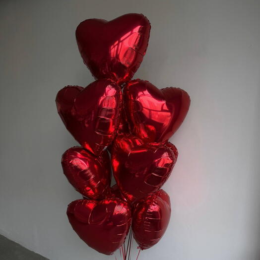 Шары сердца красные 8 марта подарок для девушки Love 10шт