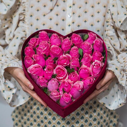 Розовые розы в форме сердца 💕для Любимой