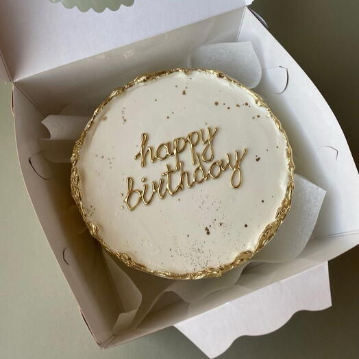 Бенто-торт «happy birthday» золото