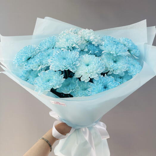 Небесный букет из 5 хризантем🌼