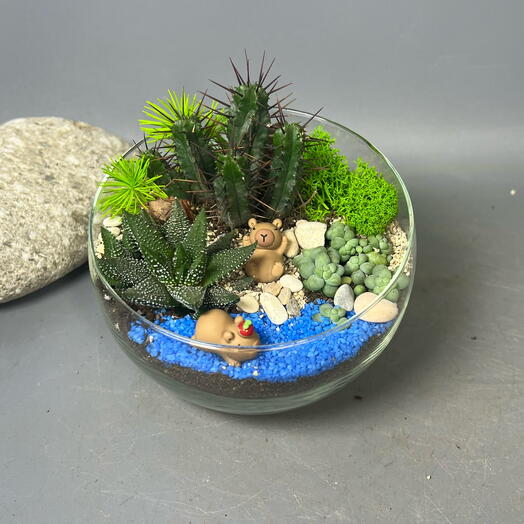 Флорариум мини Антикризис с капибарами, Капи на отдыхе, подарок