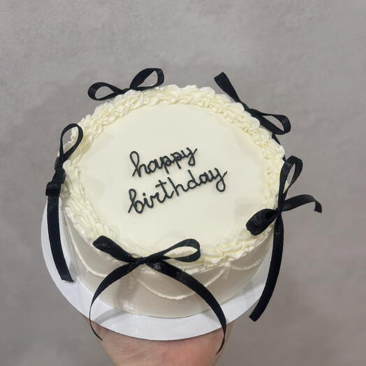 Бенто М «happy birthday» с черными лентами