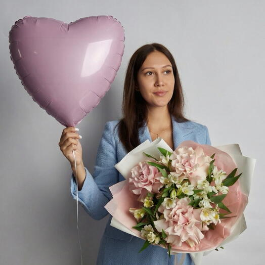 Bouquet of roses and a ball in the set "My star"