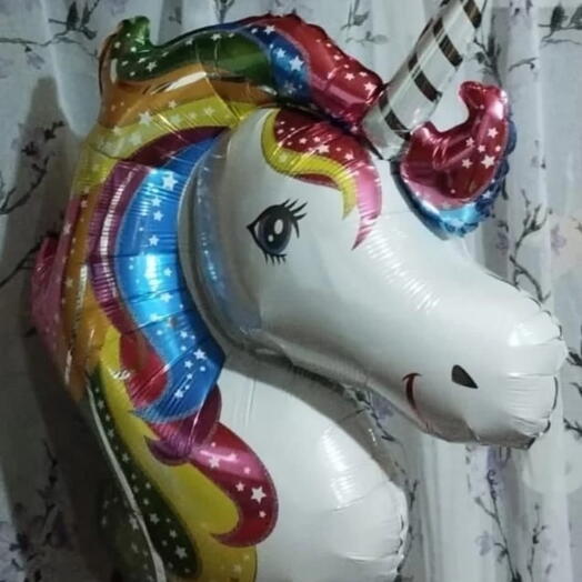 Радужный единорог фигура фольга с гелием