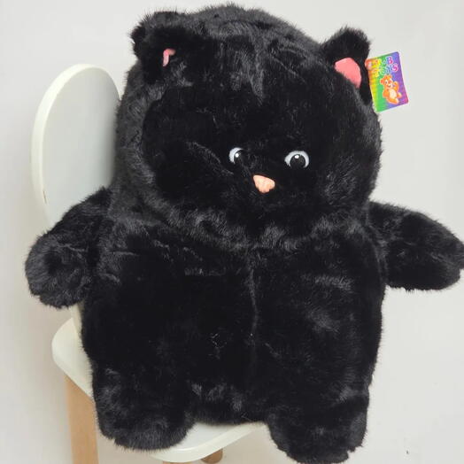 Мягкая игрушка черный кот Толстяк