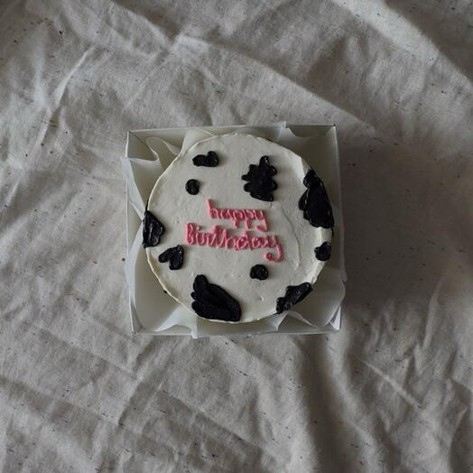 Бенто торт день рождения/принт коровы/happy birthday
