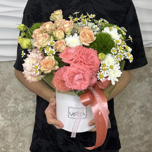 Композиция микс в коробке «Люблю»🌸