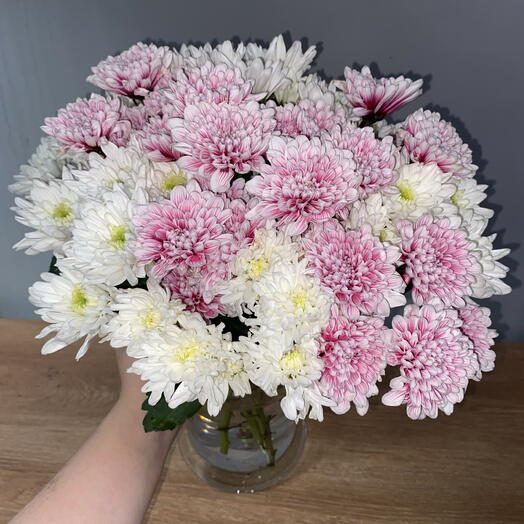 Моно букет из кустовых хризантем