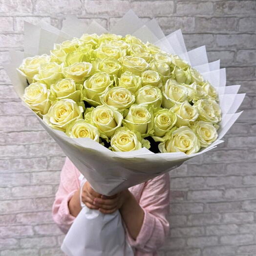 51 Роза белые розы 60см