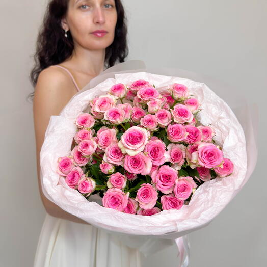 Букет Розовых Кустовых Роз 9 шт💗