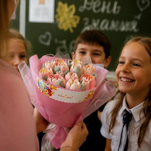 Зефирный букет для учителя на 1 сентября