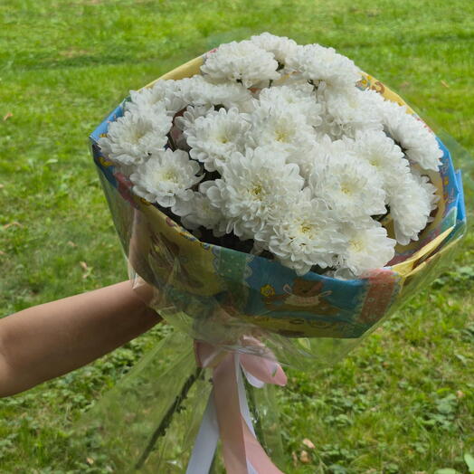 Букет из 5 кустовых хризантем