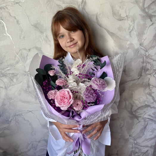 🤩Удивите Учителя Красотой живых цветов, которые не завянут😍 Очаровательный Авторский букет из стабилизированных растений