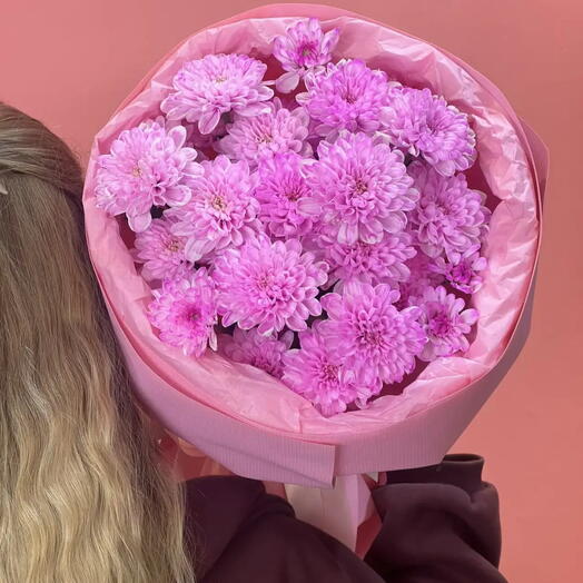 🔥ХИТ🔥букет с невероятной розовой хризантемой микс 🌸💕